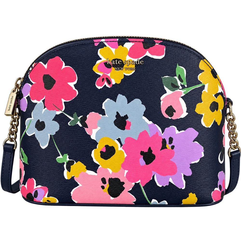 Kate Spade Sylvia Wildflower Bouquet Small Dome Crossbody Bag Navy Floral NWT